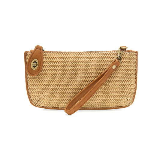 Straw Mini Crossbody Wristlet