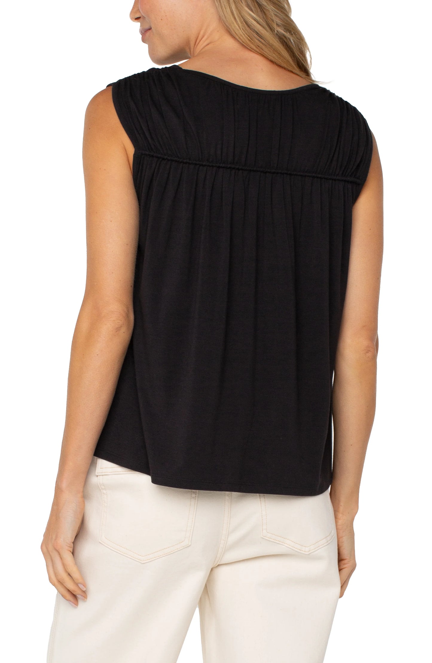 Sleeveless Shirred Top