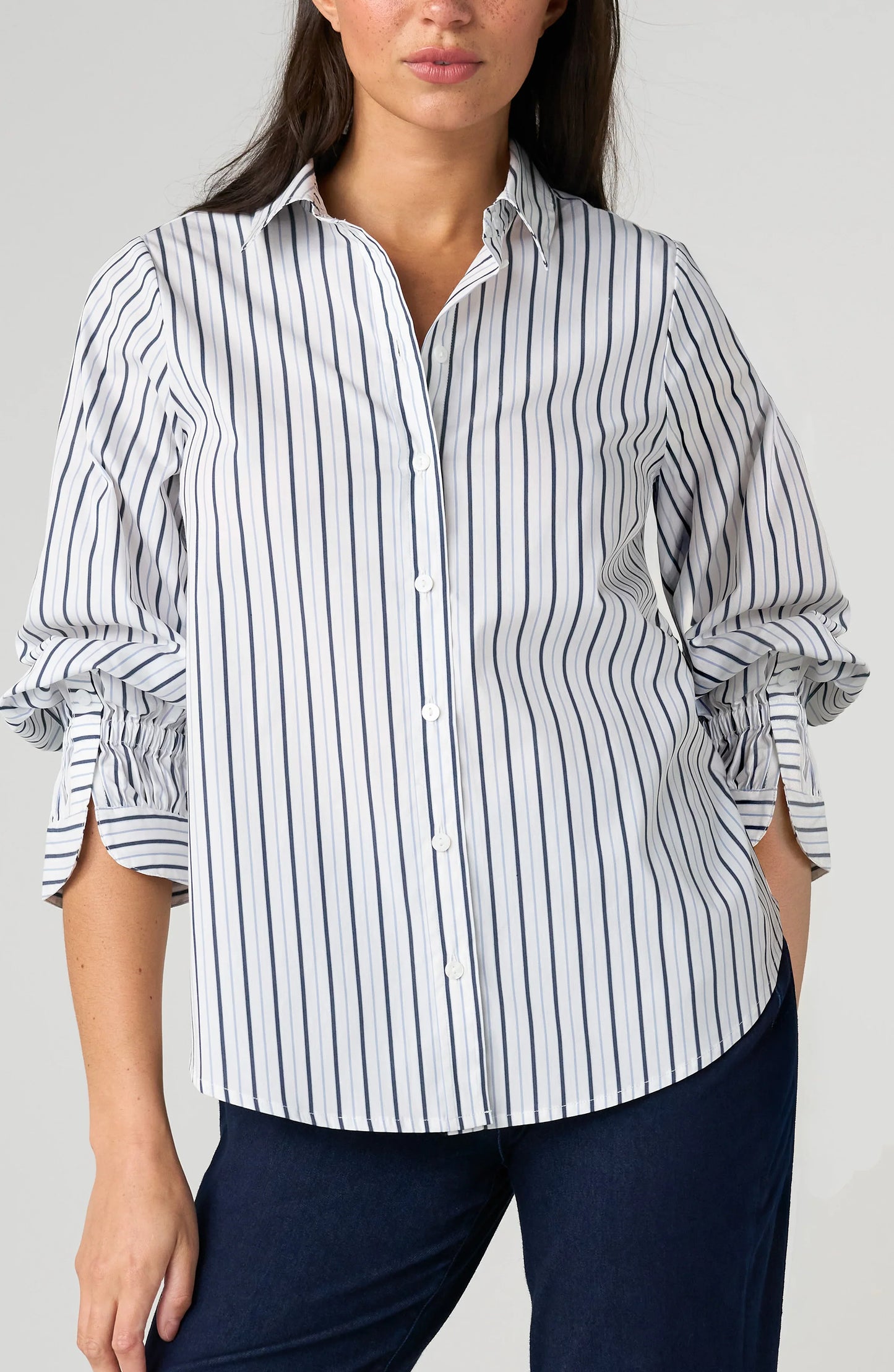 Adjustable Sleeve Woven Top
