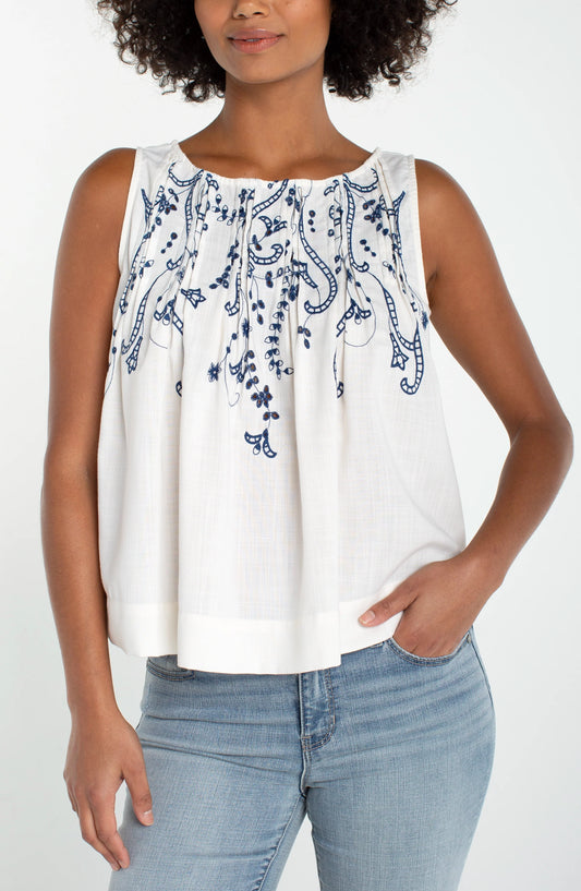 Sleeveless Woven Top