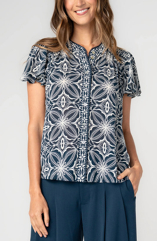 Button Front Woven Top