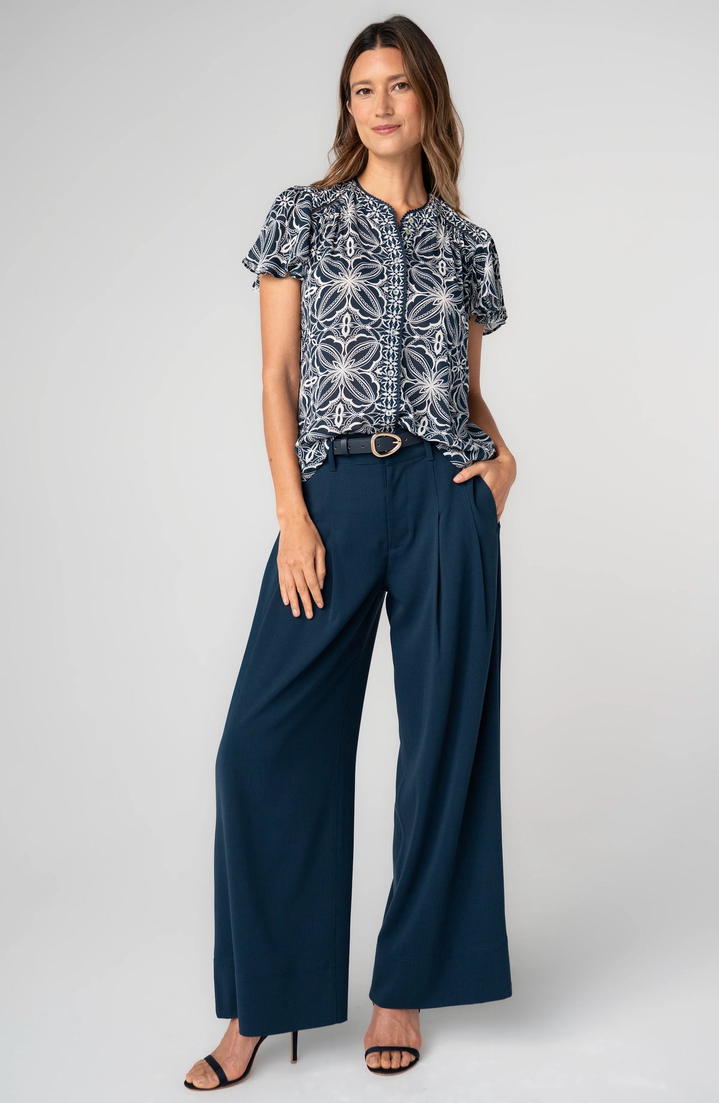 Button Front Woven Top