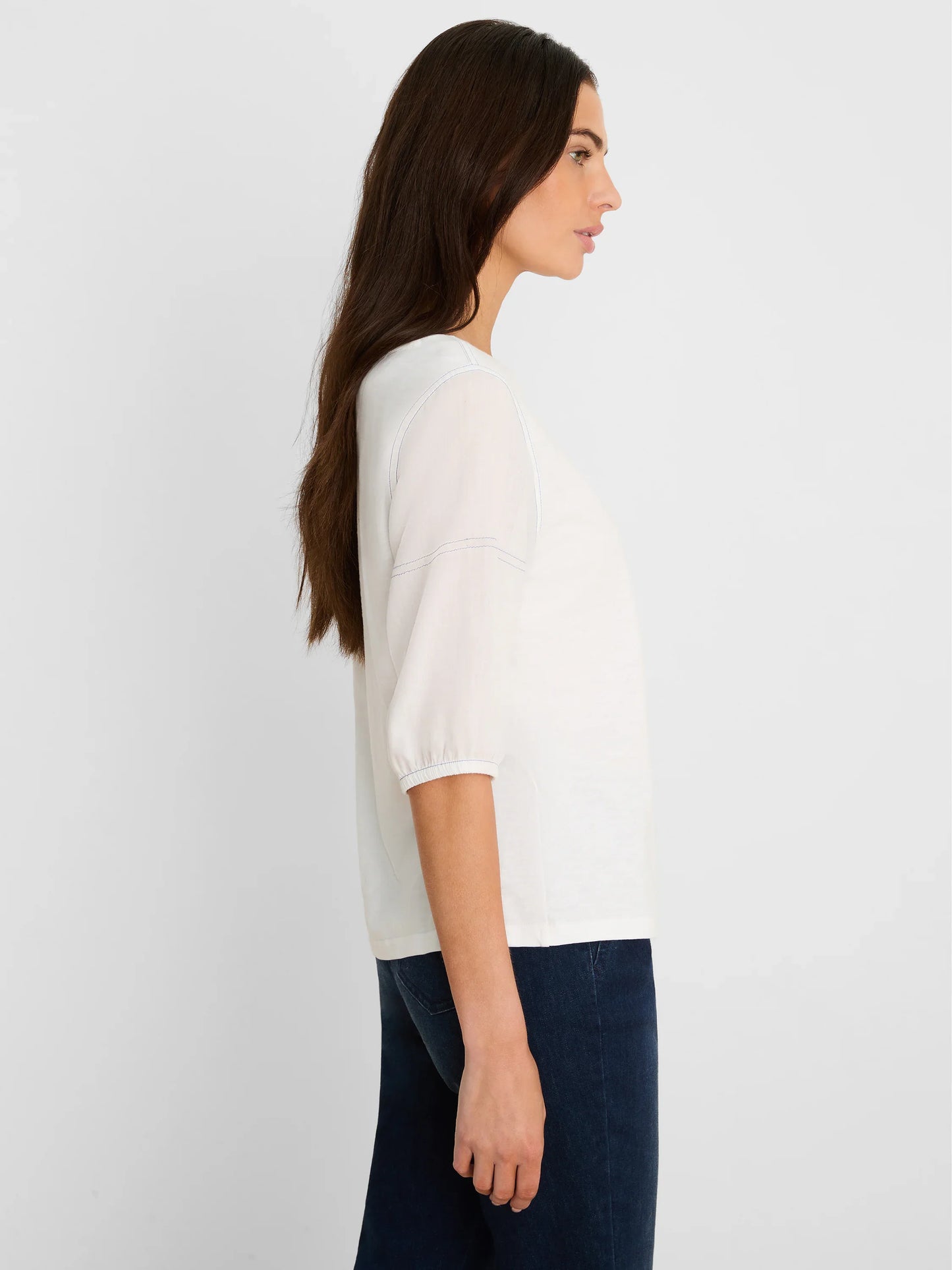 Linen Sleeve Cotton Tee