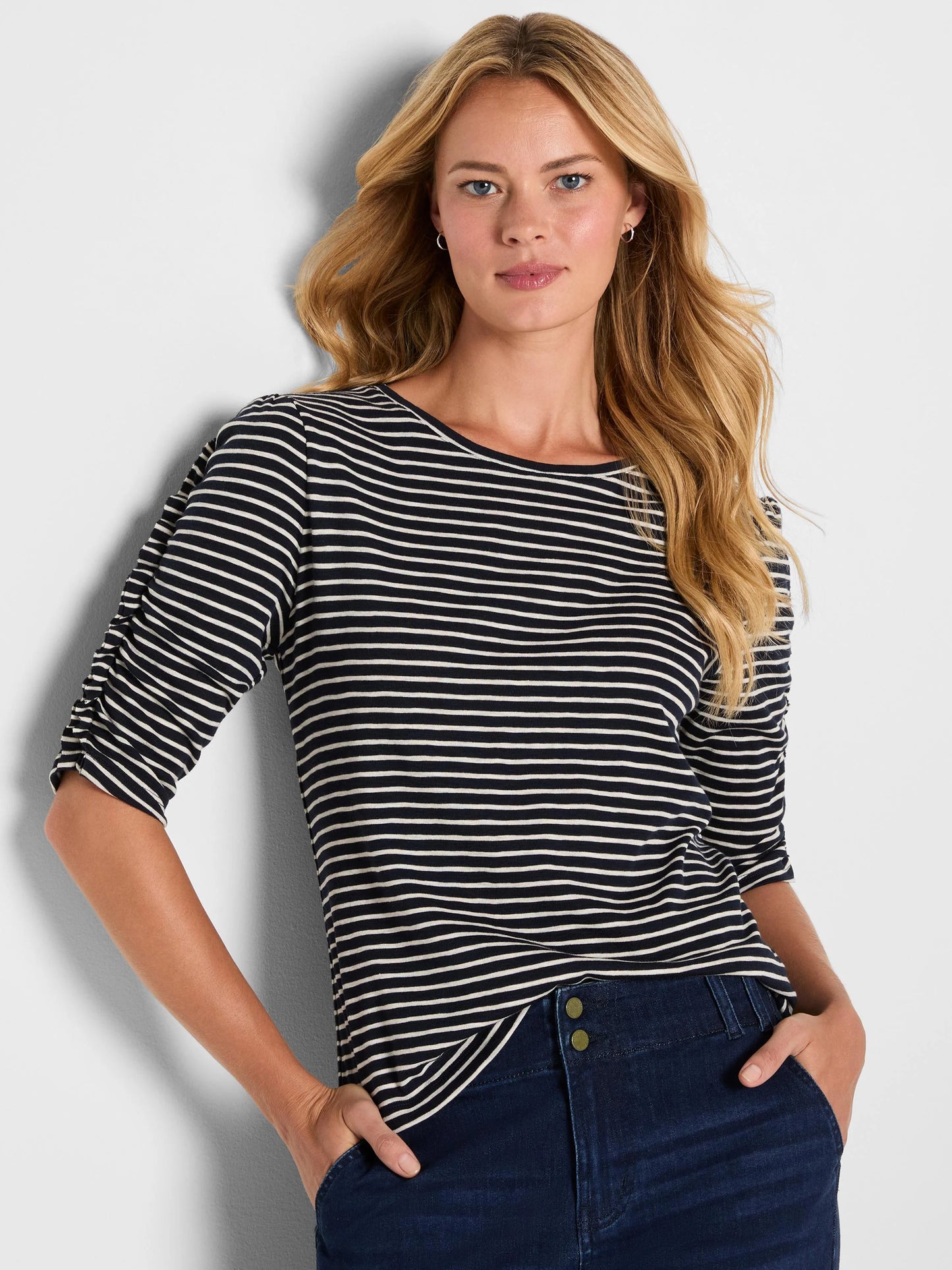 Ruched Elbow Sleeve Tee