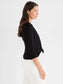 Slub 4-Way Cardigan - Black