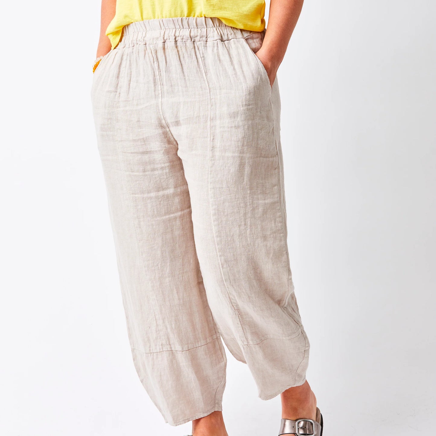 Sicily Linen Pant - Nude