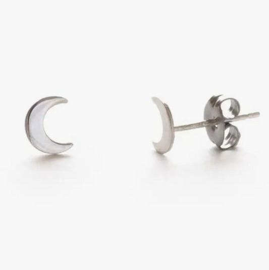 Crescent Moon Studs