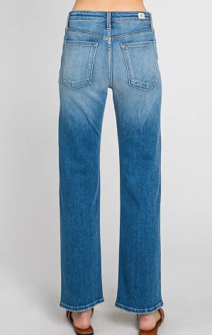 Mid Rise Straight Leg Jean