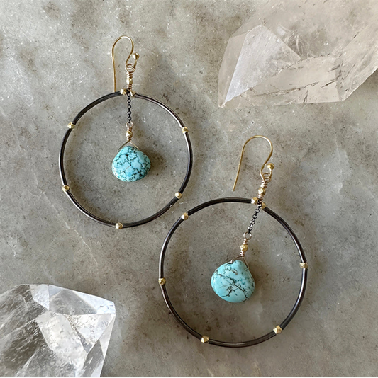 Sasha Turquoise Hoops