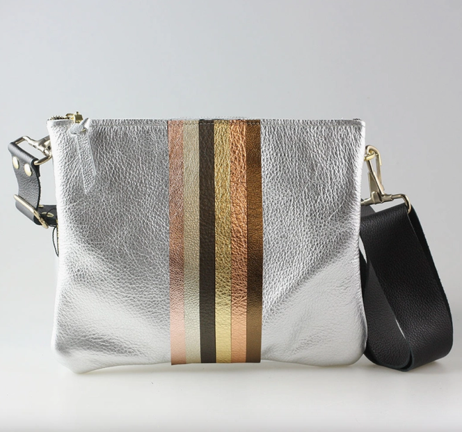 Neutral Stripe Taylor Cross Body