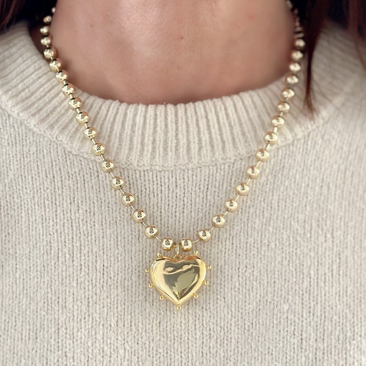 Dotty Puff Heart Necklace