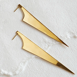 Brass Spear Long Handmade Spike Earrings