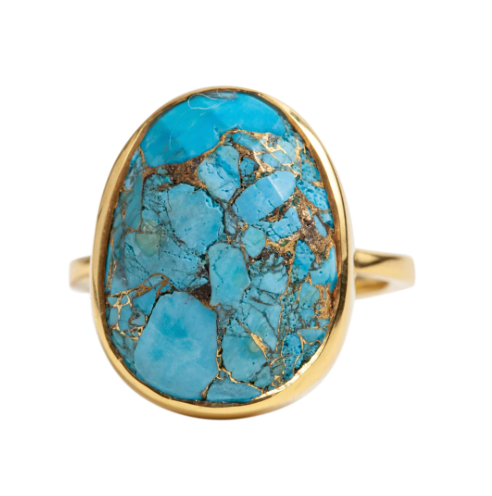 Luna Ring In Copper Infused Turquoise