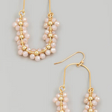 Rhinestone Bead Earrings Pink