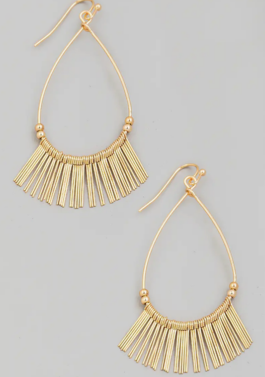 Dainty Bar Fringe Earrings