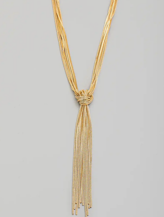 Long Box Chain Y Necklace