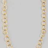 Long Metallic Hoop Chain Necklace