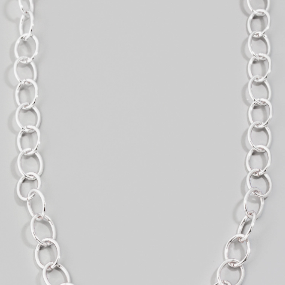Long Metallic Hoop Chain Necklace