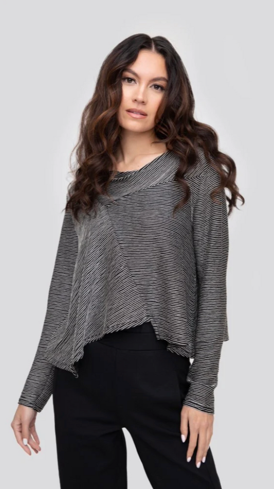 Stripe Draped Neck Topper