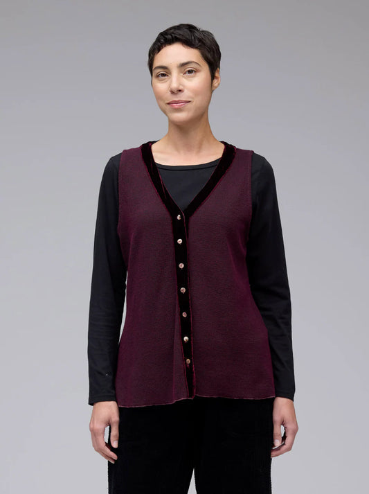 Velvet Trim Vest