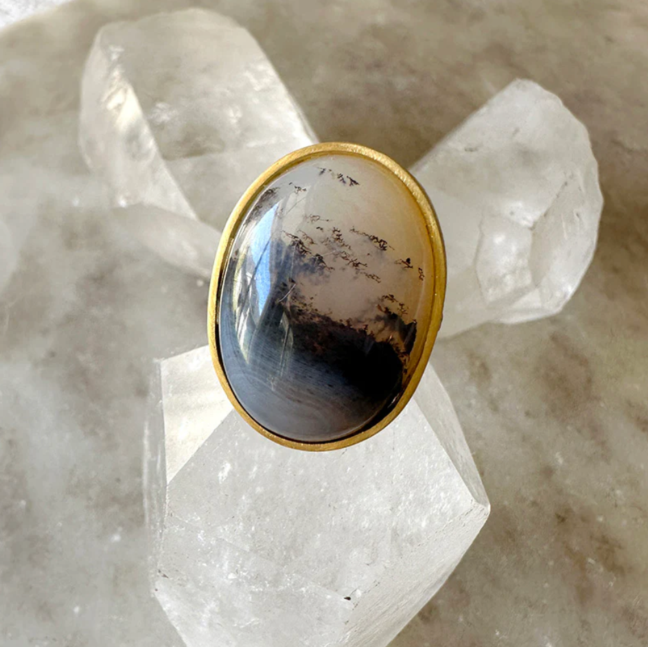 Golden Montana Agate Ring