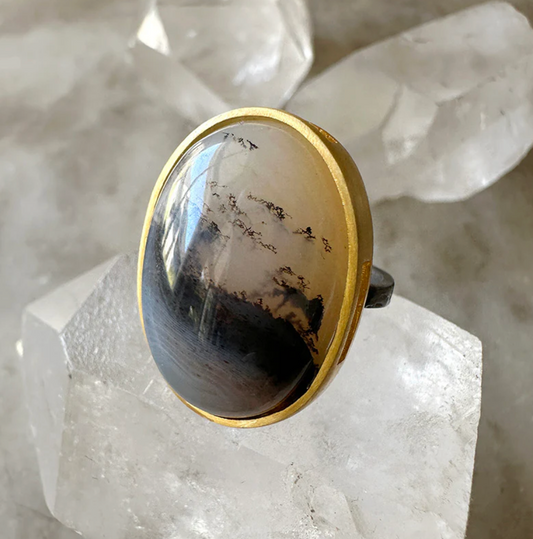 Golden Montana Agate Ring