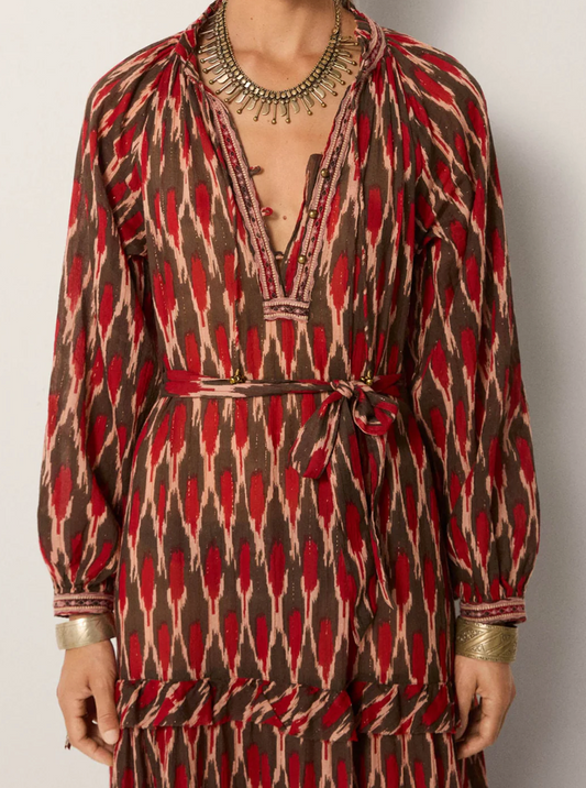 Loulou Dress - Bonfire Volcano