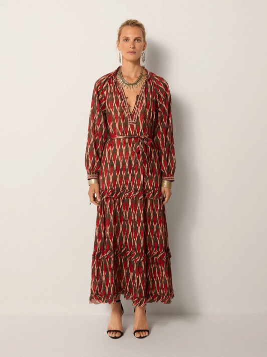 Loulou Dress - Bonfire Volcano