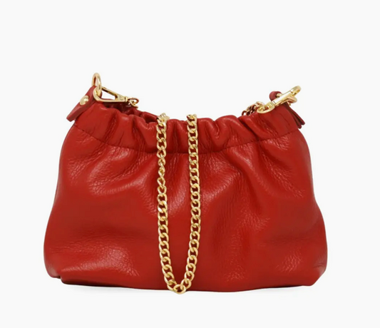 Italian Leather Clutch - Red