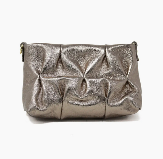 Quilted Leather Clutch - Bronze