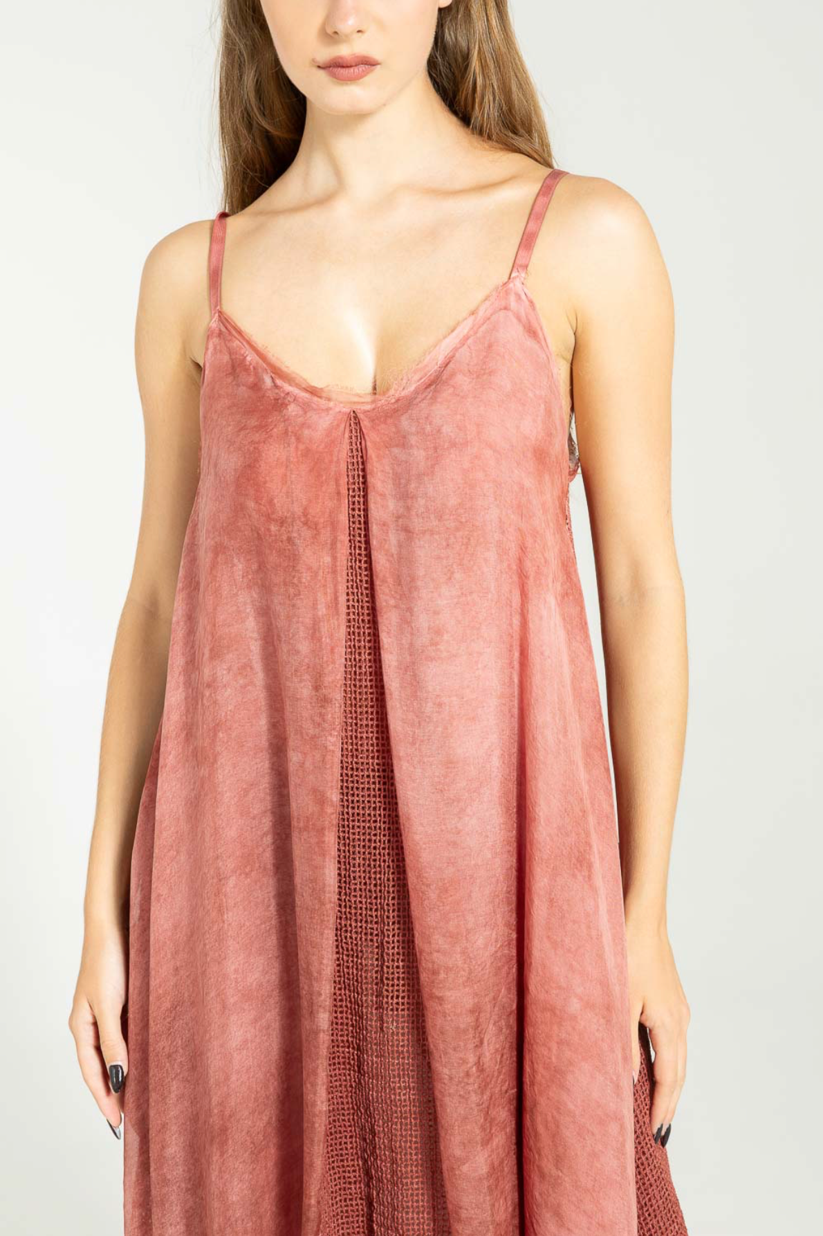 Mesh Slip Dress - Red
