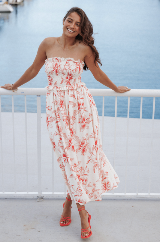 Avania Strapless Midi Dress