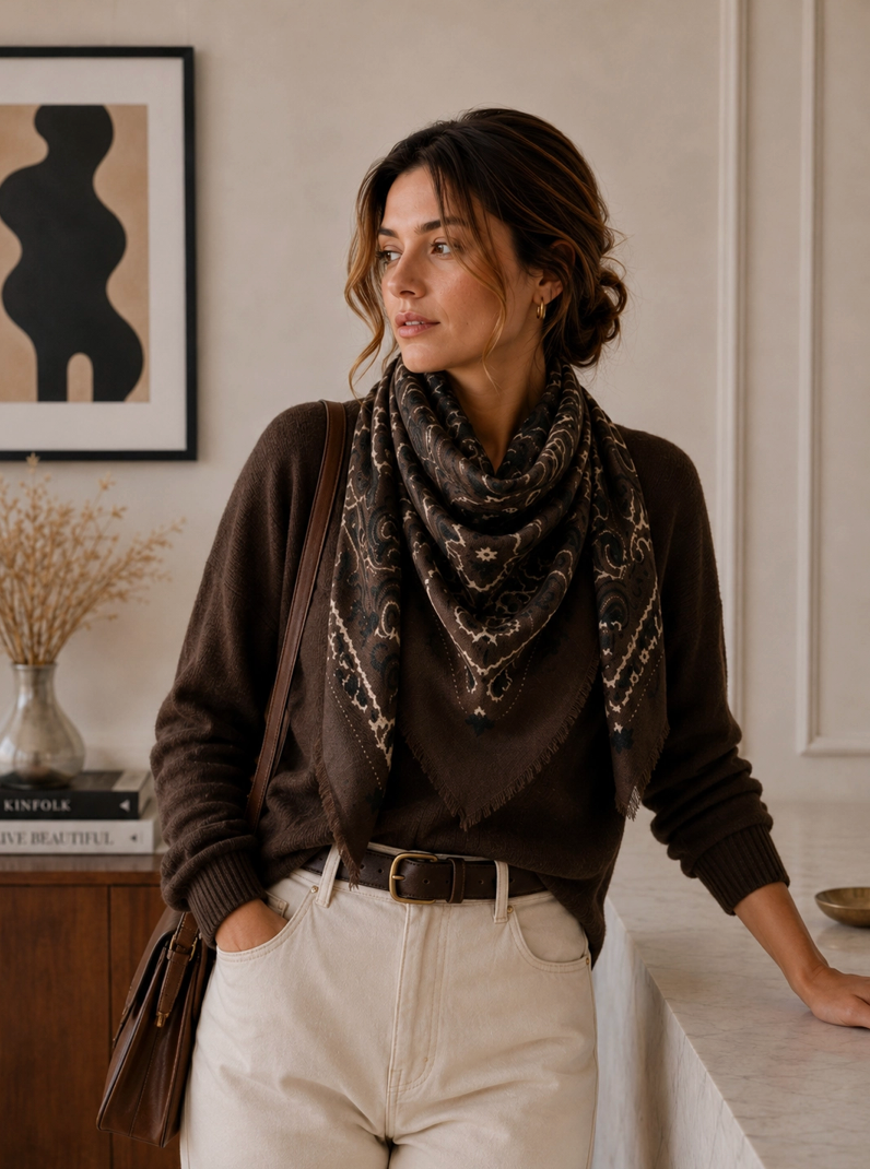 Bandana Scarf - Cafe