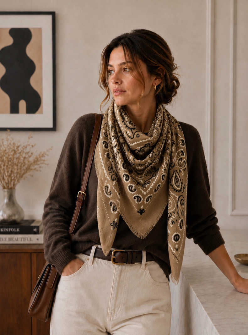 Bandana Scarf - Taupe