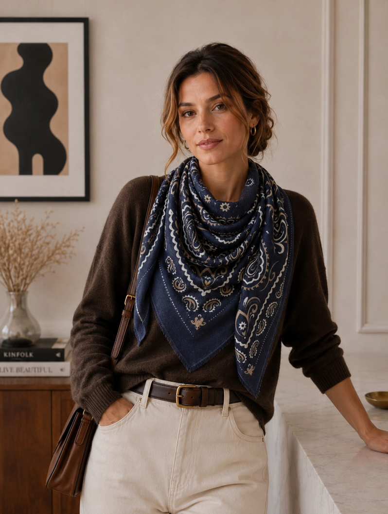 Bandana Scarf - Navy