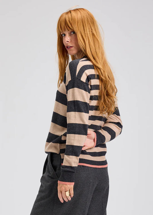 Multi Stripe Crew Neck Sweater