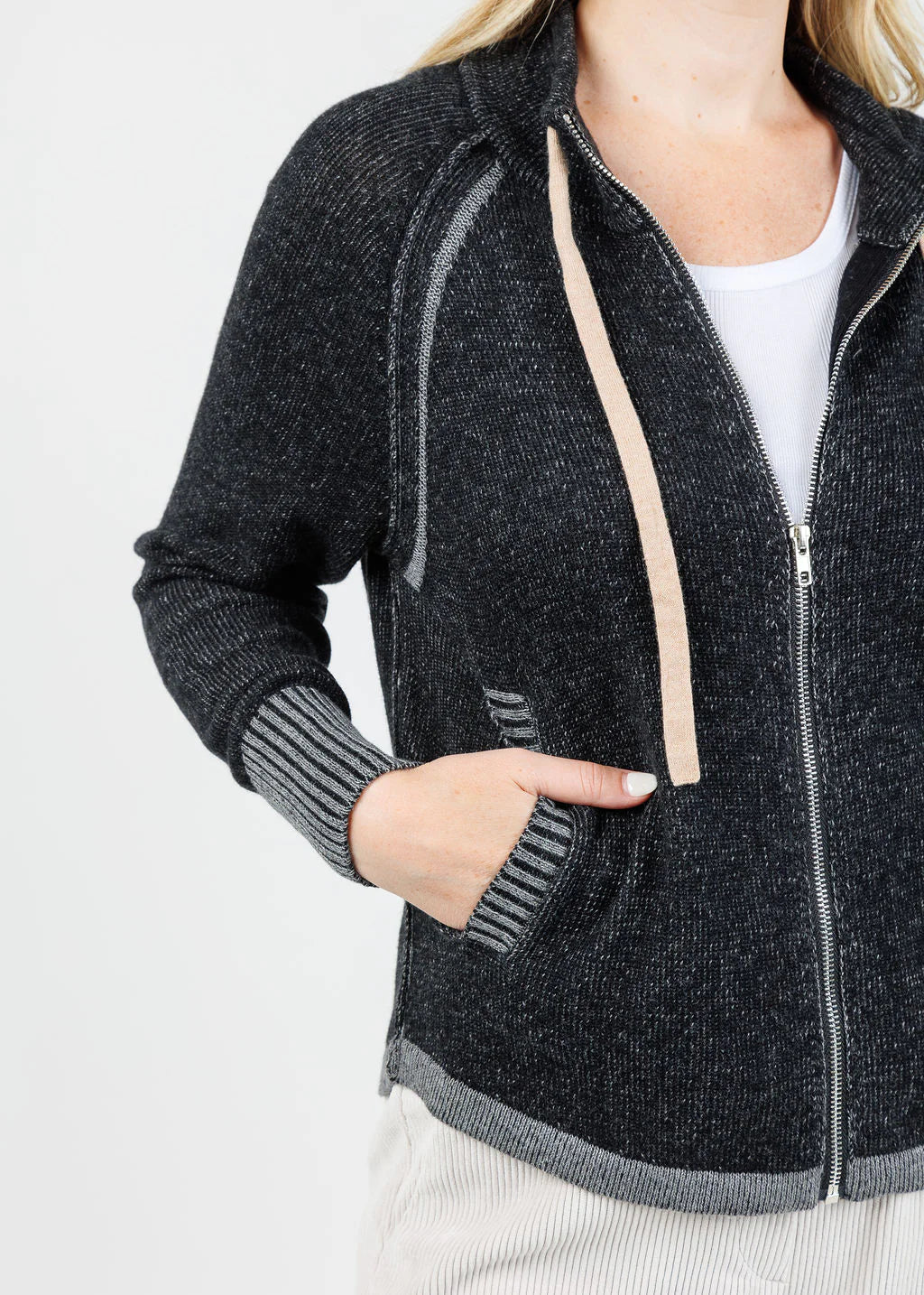 Two Tone Zip-Up