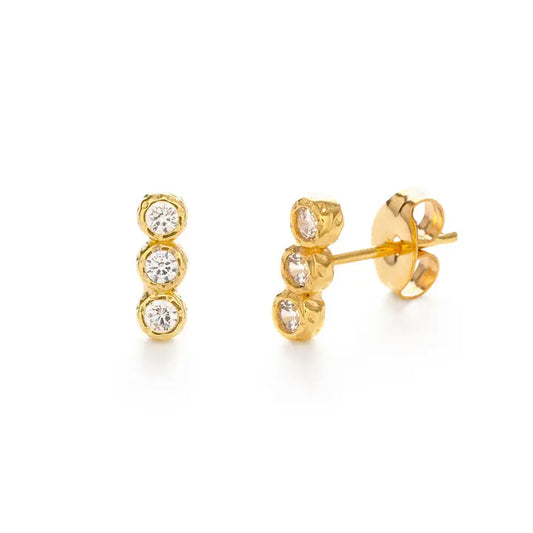 Triple Crystal Bar Studs