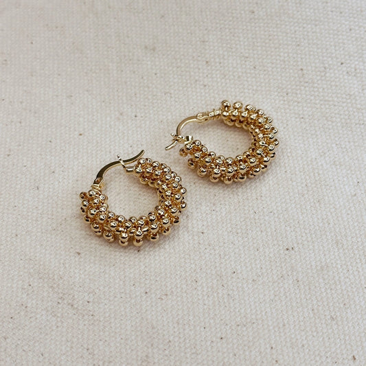Beaded Cluster Hoops