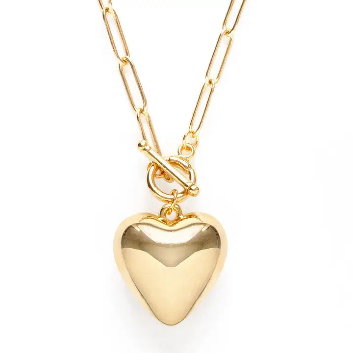 Small Puffed Heart Necklace