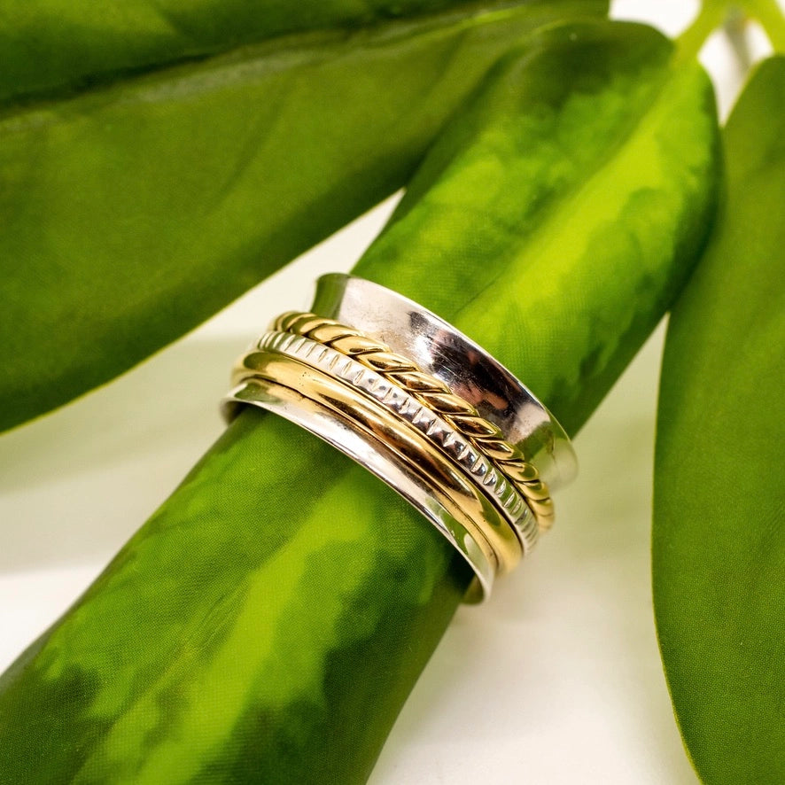 Mixed Band Spinner Ring