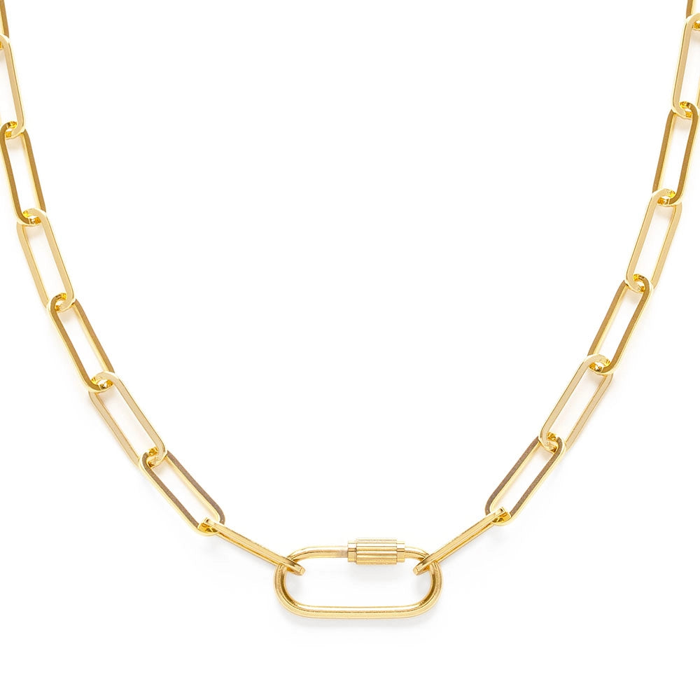 Carabiner Clasp Paperclip Chain Necklace