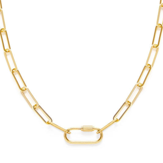 Carabiner Clasp Paperclip Chain Necklace
