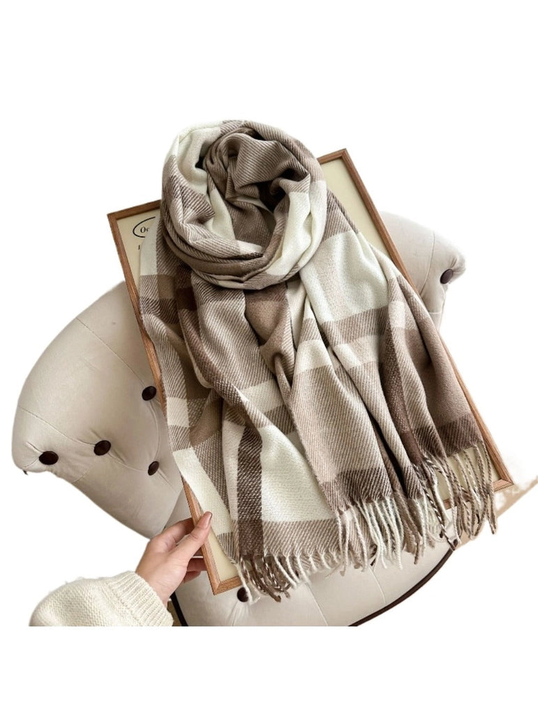 Colorblock Plaid Scarf