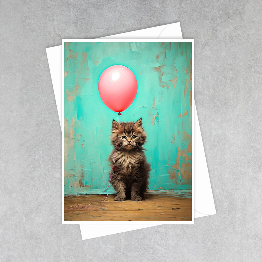 Birthday Party Kitty Card