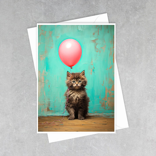 Birthday Party Kitty Card