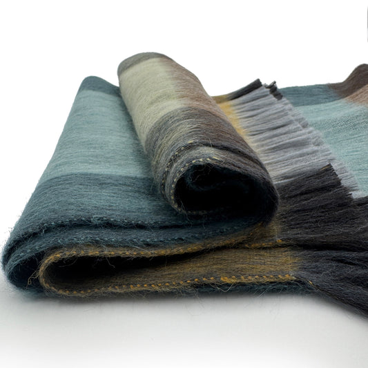 Alpaca Plaid Scarf - Golden Coast