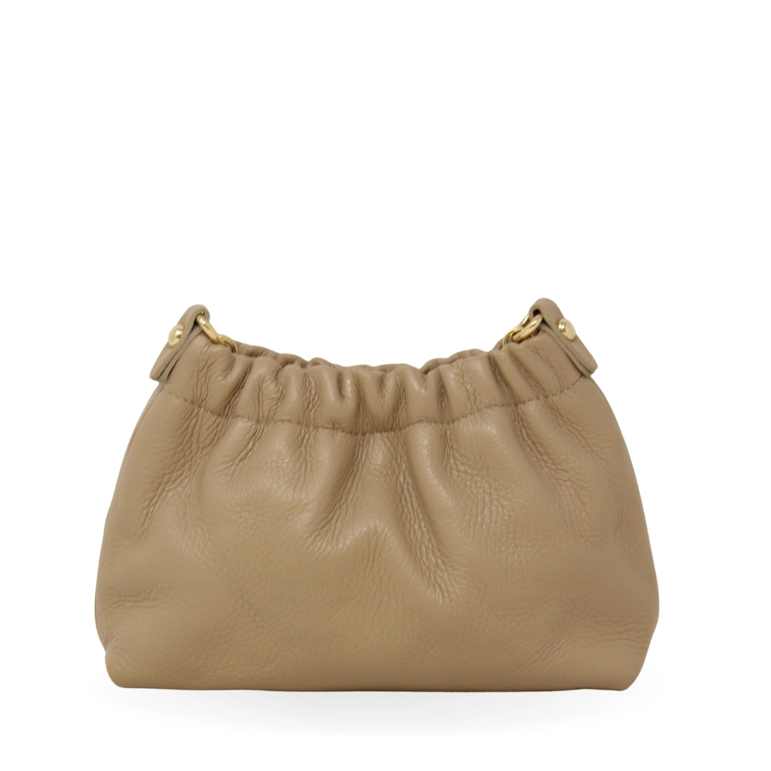 Italian Leather Clutch - Taupe
