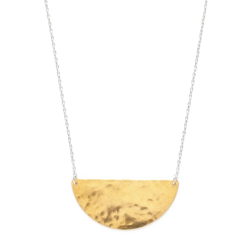 Mixed Metal Semicircle Necklace