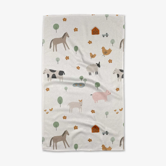 Light Farm Animals Kitchen Towel